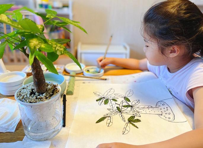 儿童绿植绘画图片